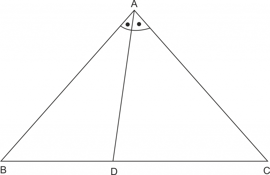 ABC üçgeninin BAC açısına ait iç açıortay:  [AD]