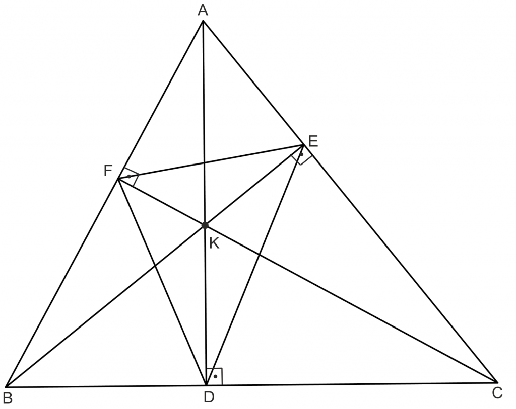 Dar veya geniş açılı bir üçgenin yükseklik ayaklarıyla (DEF) kurulan üçgene ortik üçgeni denir.